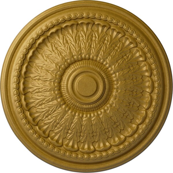 Ekena Millwork Brunswick Ceiling Medallion (Fits Canopies up to 4 1/2"), Hnd-Painted Pharaohs Gold, 27"OD x 2 1/2"P CM27BRPGS - main